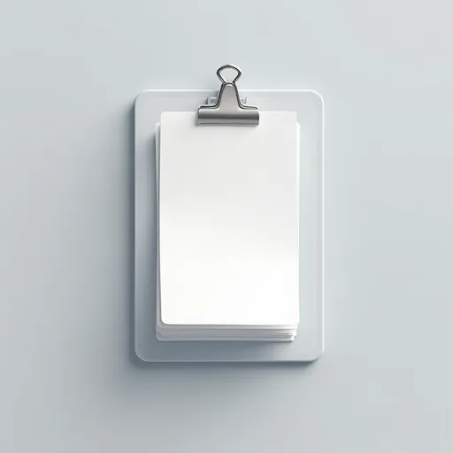 Prompt: Create an illustration for an app icon. Some receipts clipped on a pad. Keep it simple. Use #2D8BF5 as the primary color, and also can use Grey colors #7D7D7D, #D9D9D9, #B5B5B5, #F0F0F0. 