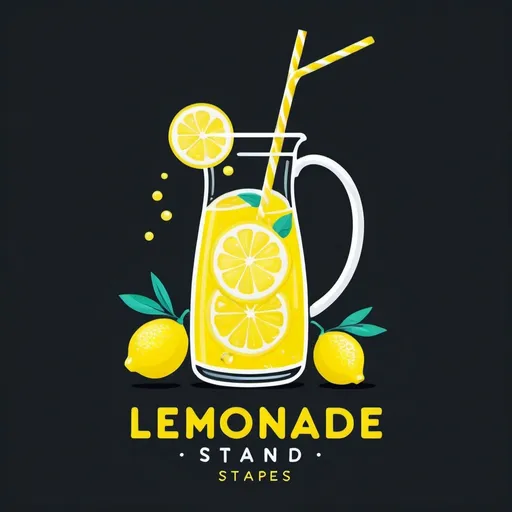 Prompt: a lemonade stand logo with no words with yellow motif