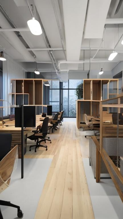 Prompt: this office design by wood