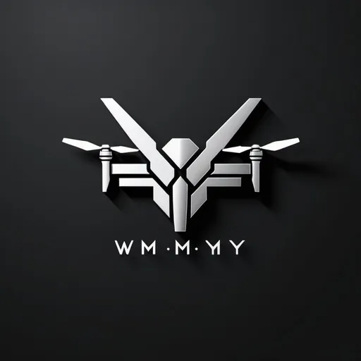 Prompt: Detailed, professional, sleek logo design featuring initials W M Y and a drone, modern digital art, high contrast, minimalistic, metallic finish, sharp lines, futuristic style, precision engineering, cool metallic tones, dynamic composition, highres, ultra-detailed, modern, minimalism, metallic finish, futuristic, sleek design, professional, high contrast, precision engineering