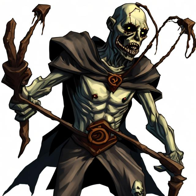 Prompt: undead man with a slingshot filled with poop. heroes of might and magic 3 unit style

