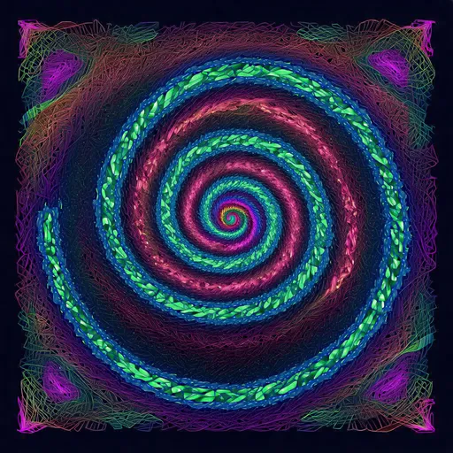 Prompt: Add more layers of spirals around the outside to this image