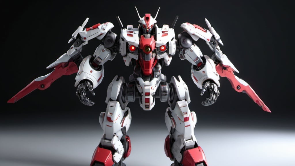 Prompt: multi angle view of Mecha with one red eye, full-body, cinematic render