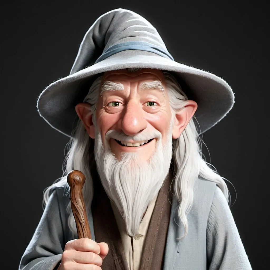 Prompt: pixar style Gandalf, pixar style animation, loony, smiling