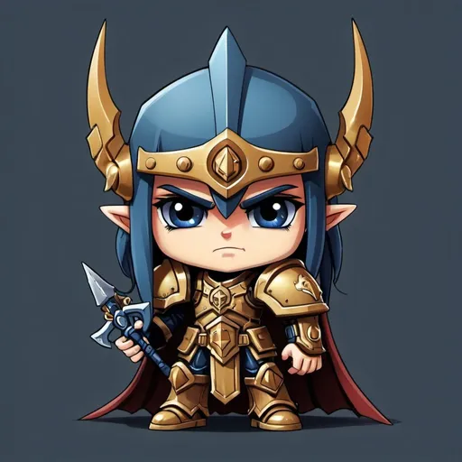 Prompt: Chibi Eldrad Ulthran, cute small,warhammer 40K, aeldary cartoon style