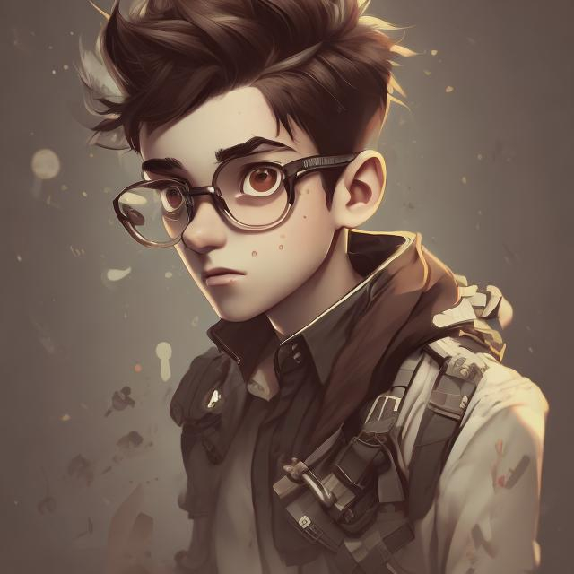 Prompt: Illustration, Young man, dark brown short hair, undercut, brown eyes, gaming, 3d,disney character, gaming room, pc, 