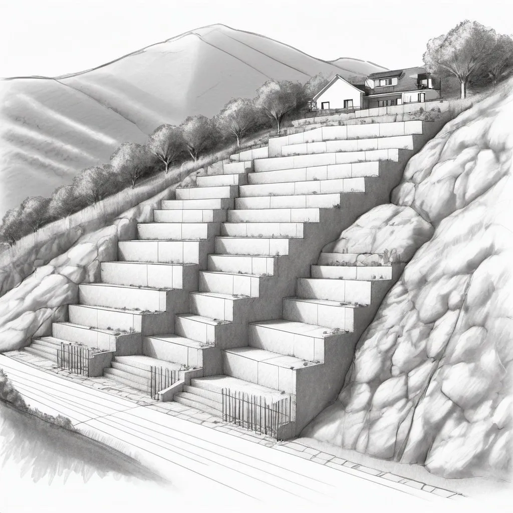 sketch topographic survey of a 45 degree mountainsid...