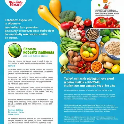 Prompt: Create flyer for short text about healthy food for pregnant women with diabetes 