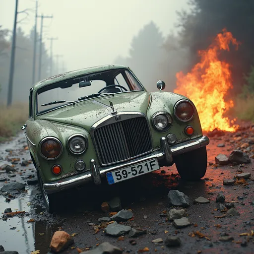 Prompt: Imagem de um carro sendo destruído