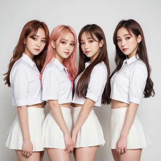Prompt: make me a four member k-pop girl group