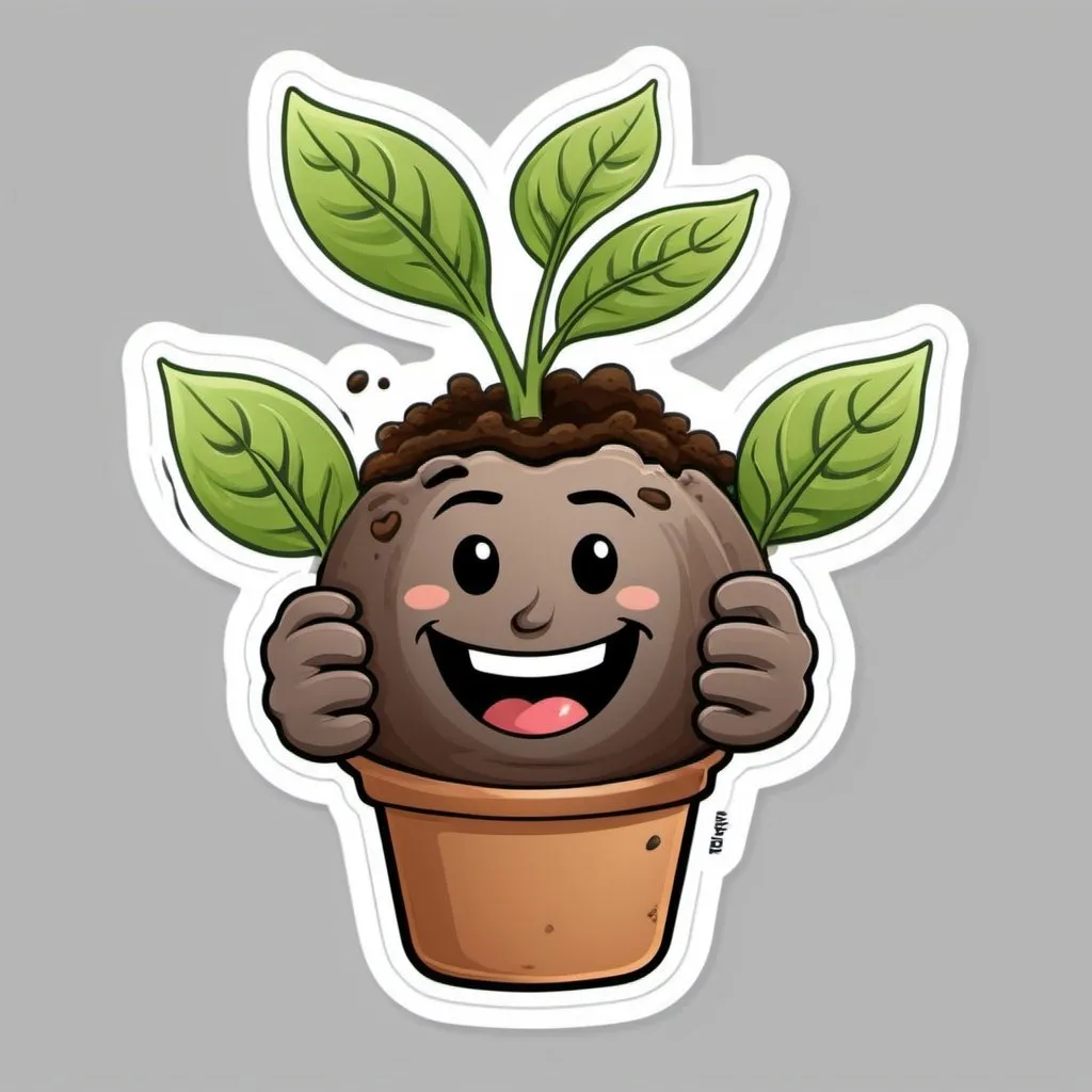 Prompt: happy soil png sticker cartoon

