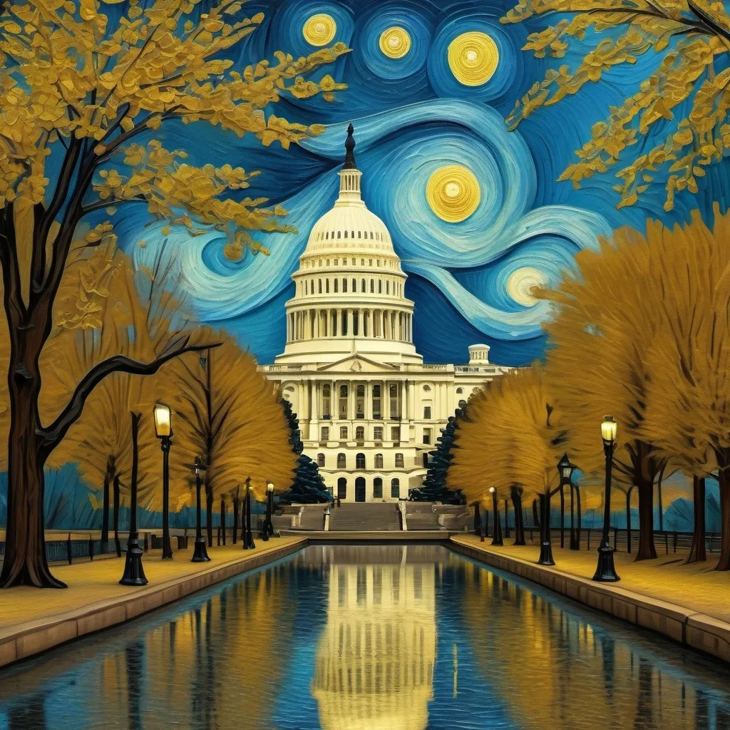 Prompt: Washington DC as Van Gogh style painting 