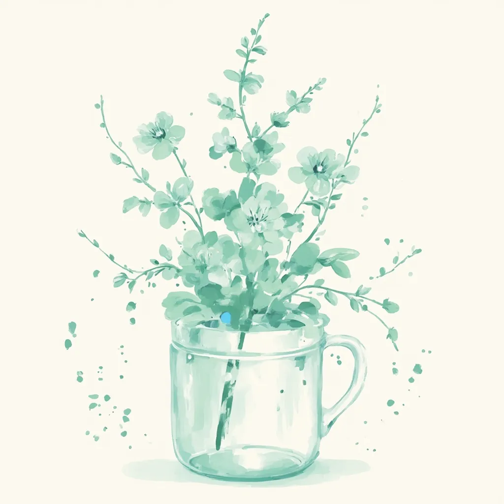 Prompt: Mint illustration in beautiful pretty style