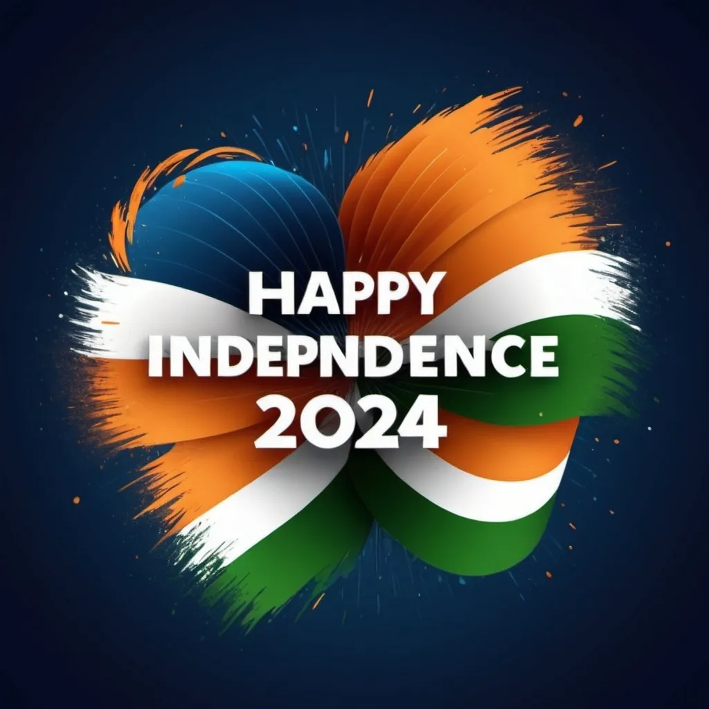 Prompt: I need images to say happy independence day 2024 with Indian flag images