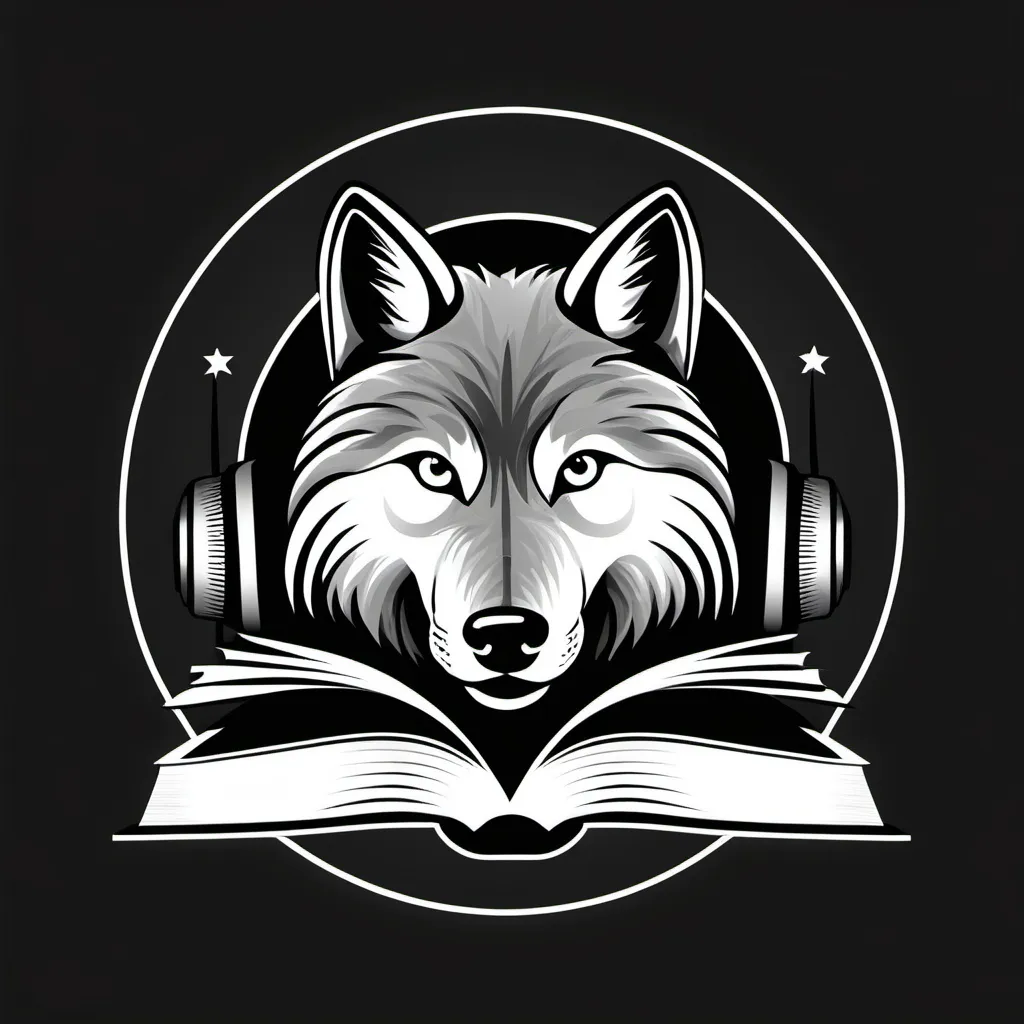 Prompt: I need a logo for my podcast called"Talking back to Books". It will consist of book reviews, quotes and a reading of the current book I'm reading. I also will have copies of said books available to listeners as well as an audio copy. I would like my trademark on the logo, the parant company, called "Lone Wolf Custom Services"; and my handle which I use on all my latforms: "Wolf7243".