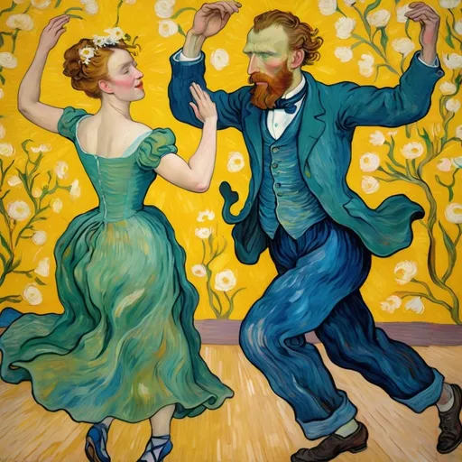 Prompt: bright intermezzo dancing gods Vincent Van Gogh
