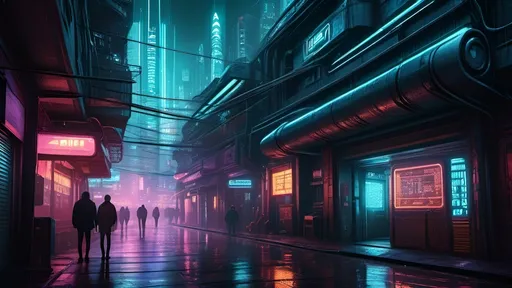 Prompt: Futuristic sci-fi illustration combining elements of Star Trek and Blade Runner, IMAX 70mm film, Voigtlander Super-wide Heliar 15mm lens, high-tech cybernetic enhancements, gritty urban cityscape, neon-lit streets, detailed spaceship with sleek metallic design, intense and moody atmosphere, cybernetic enhancements, intense close-ups, advanced technology, highres, ultra-detailed, sci-fi, cyberpunk, intense atmosphere, futuristic spaceship, urban setting, neon-lit, cybernetic enhancements, professional, moody lighting