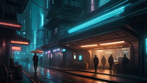 Prompt: Futuristic sci-fi illustration combining elements of Star Trek and Blade Runner, IMAX 70mm film, Voigtlander Super-wide Heliar 15mm lens, iconic characters, high-tech cybernetic enhancements, gritty urban cityscape, neon-lit streets, detailed spaceship with sleek metallic design, intense and moody atmosphere, cybernetic enhancements, intense close-ups, expressive faces, detailed faces, detailed eyes, detailed hair, detailed uniforms, detailed clothing, advanced technology, highres, ultra-detailed, sci-fi, cyberpunk, intense atmosphere, futuristic spaceship, urban setting, neon-lit, cybernetic enhancements, professional, moody lighting,