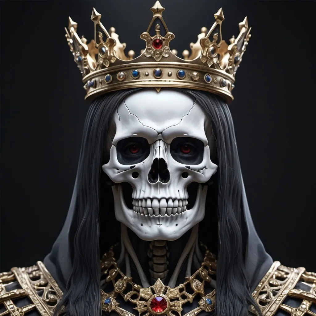 extremely realistic, hyperdetailed, skeleton king, h