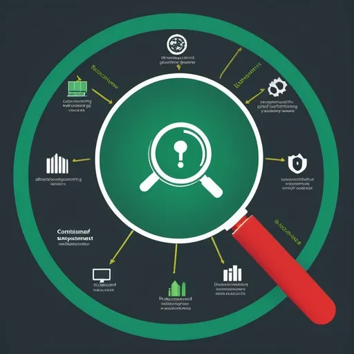 Prompt: Imagine a circular cycle divided into five stages, each with its respective color and icon:

Detection (Light green, magnifying glass icon): The initial stage, where a security incident is identified and reported.

Containment (Yellow, shield icon): The stage of immediate actions to contain the incident, such as isolating systems and blocking access.

Investigation (Light blue, magnifying glass icon): The stage of in-depth analysis of the incident, seeking its cause, impact, and scope.

Eradication (Red, fire icon): The stage of eliminating the cause of the incident, such as removing malware and patching vulnerabilities.

Recovery (Dark green, upward arrow icon): The stage of restoring systems and services affected by the incident, such as recovering backups and reconfiguring systems.