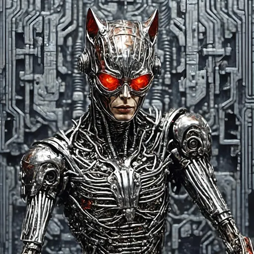 Prompt: A cyborg T1000 liquid metal cat terminator <mymodel>