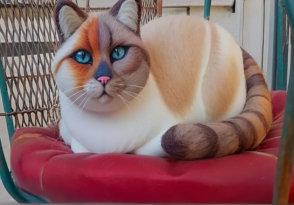 Prompt: A siamese cat, white orange gray fur, giant criss crossed blue eyes, stalks prey, ready to pounce, hunting, prowling, ultra-detailed, ultra-realistic, vivid intricate elaborate fantastical detail, vivid colors, intricate, elaborate, creative complex composition, masterwork unique original masterpiece, best quality, best detail, 4k, hd, highres, highly detailed, unreal octane, intense cinematic, dynamic light and shadow, contrast, ray tracing, depth of field, meticulously fine-tuned detail, fantastical amazing wondrous epic brilliant radiant vivid illustration ,  <mymodel>