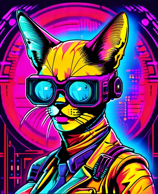 Prompt: Psycho cyborg siamese killer cat android assassin siamese hunter killer mk 1, ultra retro futuristic mega 80s vector neon vivid colors, ultra maximum incredible details so so fine and precise, outrun, retrowave, cyberpunk tank girl Johnny mnemonic vibes, 80s slasher horror cult classics vibes, intricately elaborate, meticulously fine-tuned composition in highest quality, uncensored, sci fi classics fantasy epics vibes, 90s cartoons aesthetics,  <mymodel>