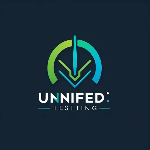 Prompt: (logo design for "Unified Testing"), modern and professional style, tech-inspired graphics, healthcare theme, vibrant blue and green color palette, clean lines, and crisp typography, symbolizing test automation and efficiency, suitable for a technology healthcare company, conveying trust and innovation, high-quality, unique and memorable design elements, visually appealing and impactful logo, perfect for branding.