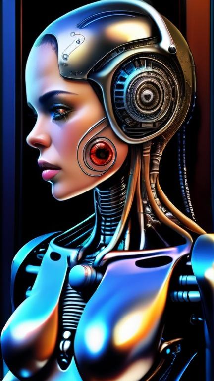 Prompt: "cyborg women portrait", H. R. Giger's spare pieces on the background - ultra high quality, sharp focus, focused, high focus, very sharp, high definition, extremely detailed, hyperrealistic, intricate, fantastic view, very attractive, fantasy, imperial colors, colorful 