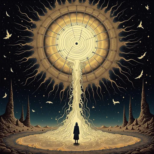 Prompt: From nowhere born, to nowhere bound,
The Voidborn walks where nothing's found.
Eight fragments seek of "once was I"—
To be, or not to be? That is the lie.
No planet claims thee, no sun thy kin,
No gravity pulls, no air within.
Yet still thou quest, through absence deep,
To find the self that never sleeps.
Reclaim the pieces, or let them fade —
Become the question, or the blade.