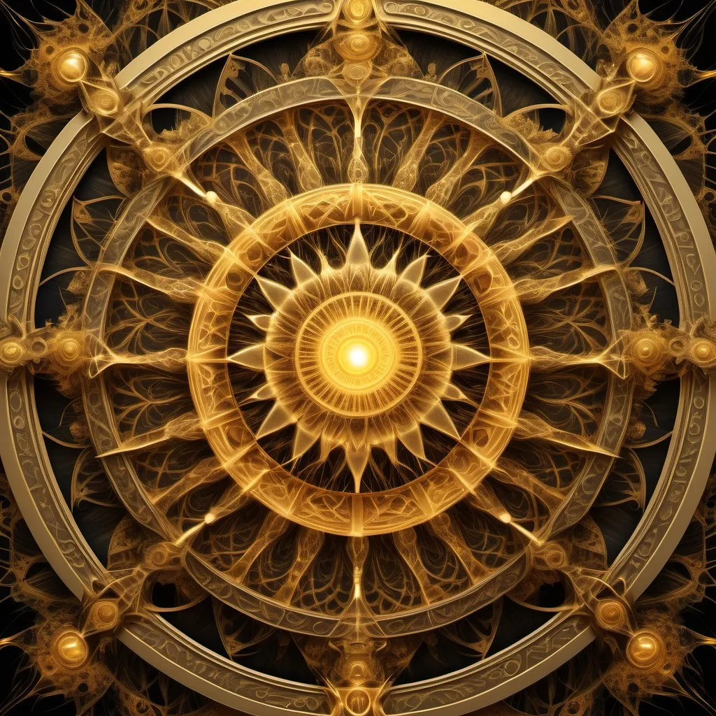 Prompt: The Wheel Of Fortune - Taro Card. The EPIC FRACTAL GOLDEN RATIO VERSION!