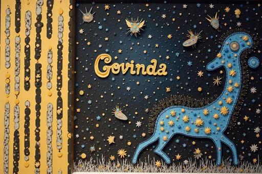 Prompt: GOVINDA!
Blue, Black, Gold