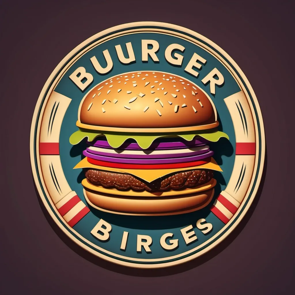 Prompt: Logo Burger 3d vintage 