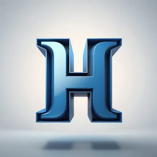 Prompt: a logo for a company that has a letter h in the middle of it, international typographic style, a 3D render blue