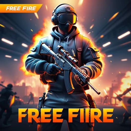 Prompt: Thumbnail for free fire gaming YouTube channel, dynamic action scene, engaging visuals, bright colors, captivating typography, exciting atmosphere, bold game elements, featuring weapons and characters, clear focus on gameplay strategy, appealing layout, modern design, competitive vibe, high-quality – 4K, ultra-detailed, dramatic lighting, perfect for attracting viewers, showcasing "How to Win Every Room Match You Play".