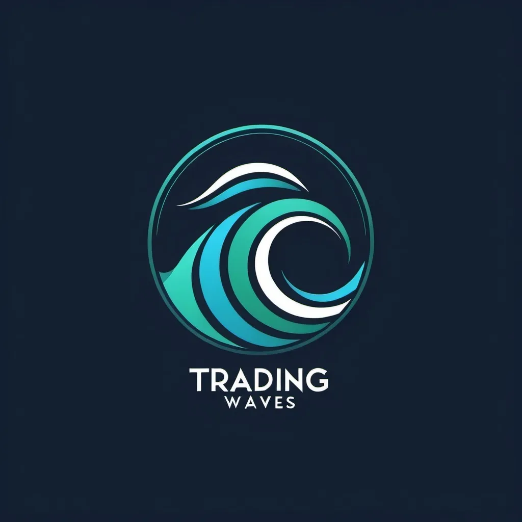 Prompt: "Create a modern and sleek logo for a trading community named 'Trading Waves.' The design should feature elements related to both trading and waves. Incorporate a wave-like symbol to represent fluidity and movement, combined with trading elements such as candlesticks, charts, or arrows. Use a color palette that includes blues and greens to evoke a sense of trust and growth. The logo should have a professional and tech-savvy appearance, with clean lines and a bold, readable font for the name 'Trading Waves.' The overall style should be contemporary and minimalistic."