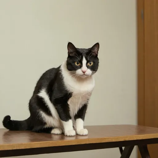 Prompt: A cat sitting on a table