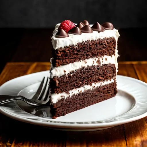 Prompt: Rectangular chocolate cake with creamy milk filling, highres, detailed, realistic, dessert, milk chocolate, creamy filling, decadent, rich, indulgent, rectangular shape, detailed frosting, high-quality, food illustration, soft lighting, delicious, mouth-watering