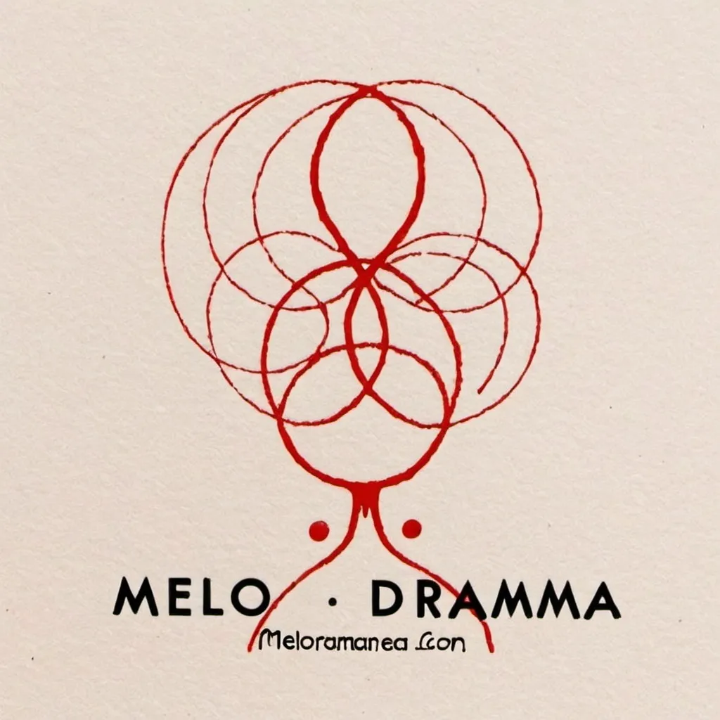 Prompt: a logo for an art and poetry magazine website called "melodrama" focused on experimental art