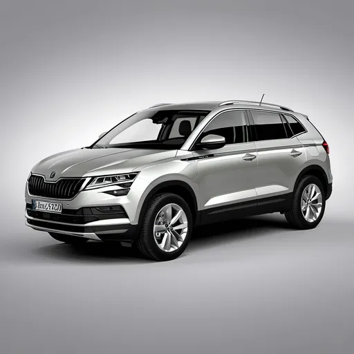 Prompt: Škoda Karoq 2020 light gray 