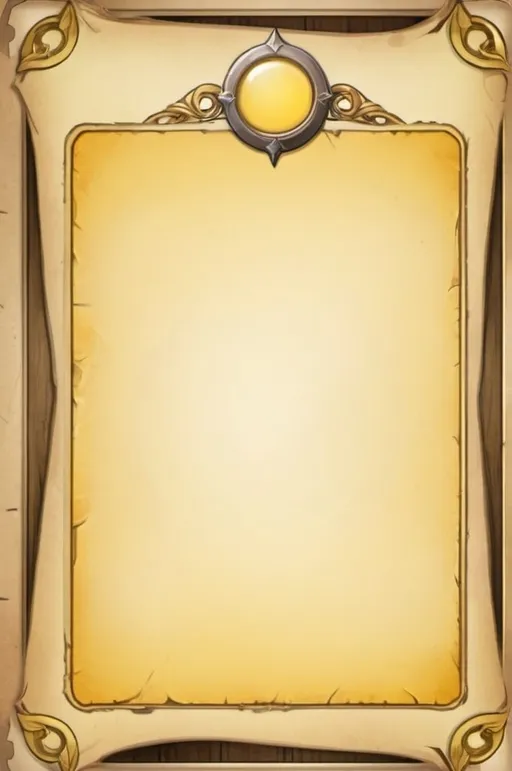 Prompt: card game card template, parchment, yellow white