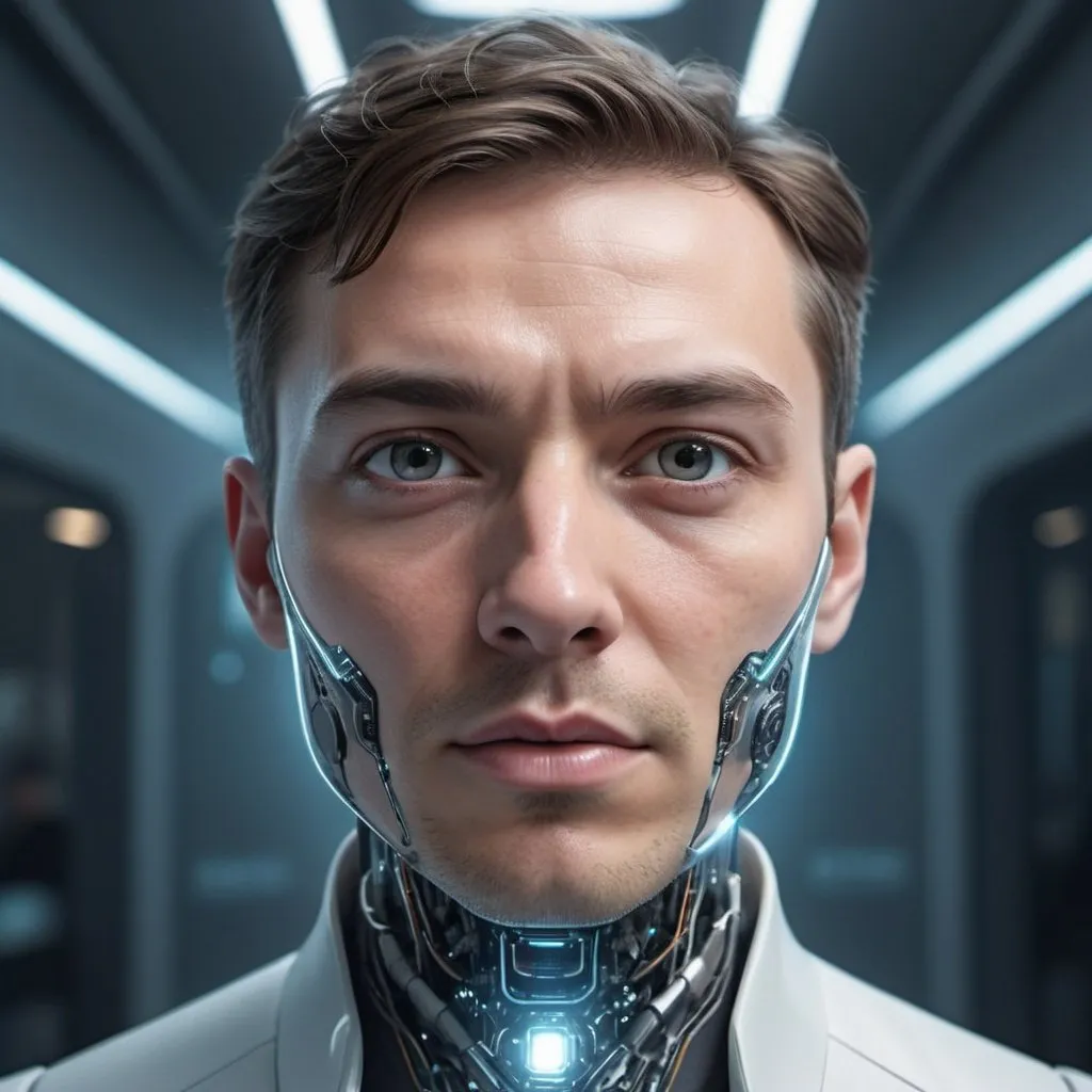 Prompt: futuristic superintelligence, highres, detailed realism, contemporary, professional, natural lighting, tech-savvy, modern professional, detailed facial expressions, cool-toned lighting, productive atmosphere