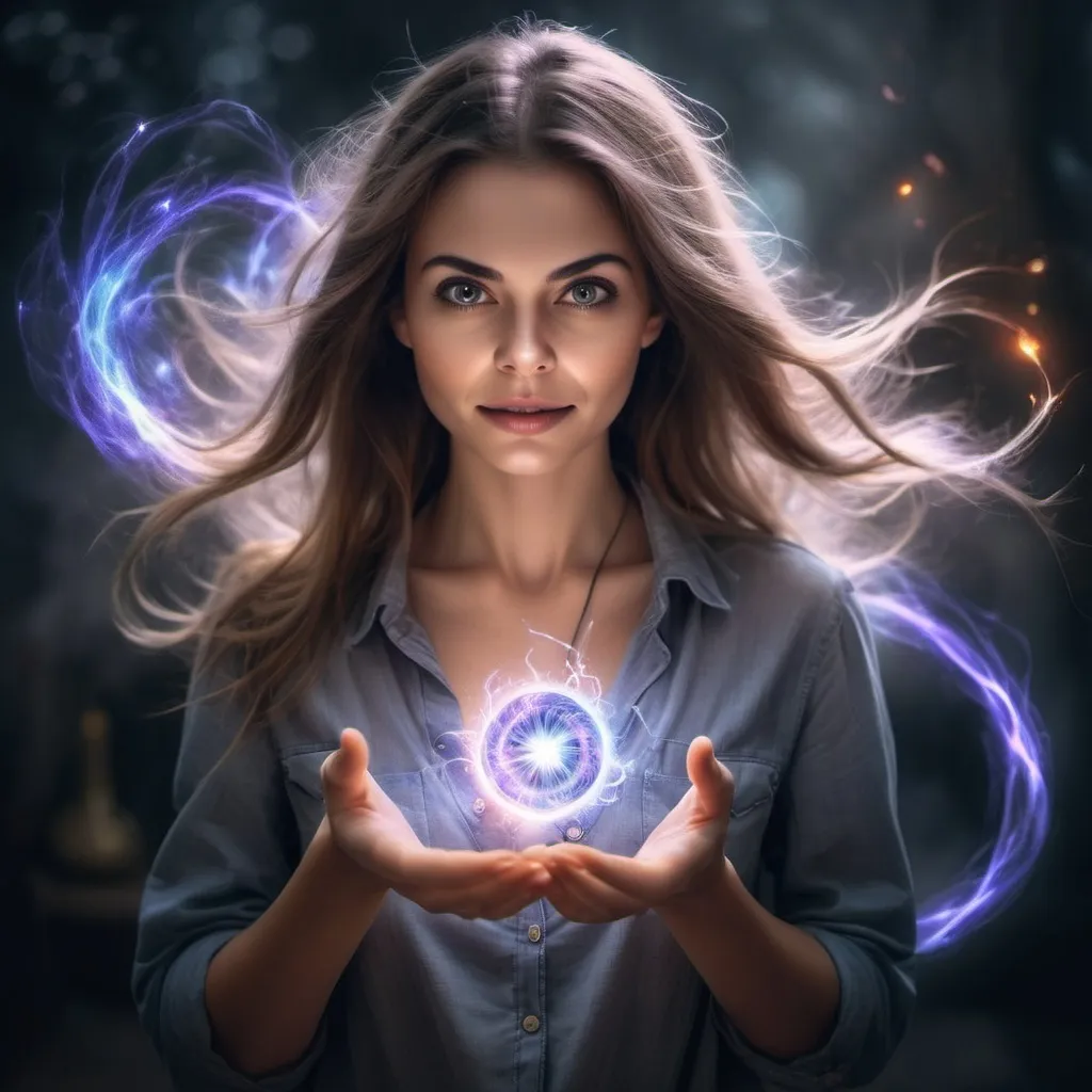 Prompt: Woman with magical energy