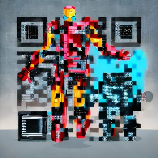 Prompt: Tecnology  and robotics and iron man suit with dark background 