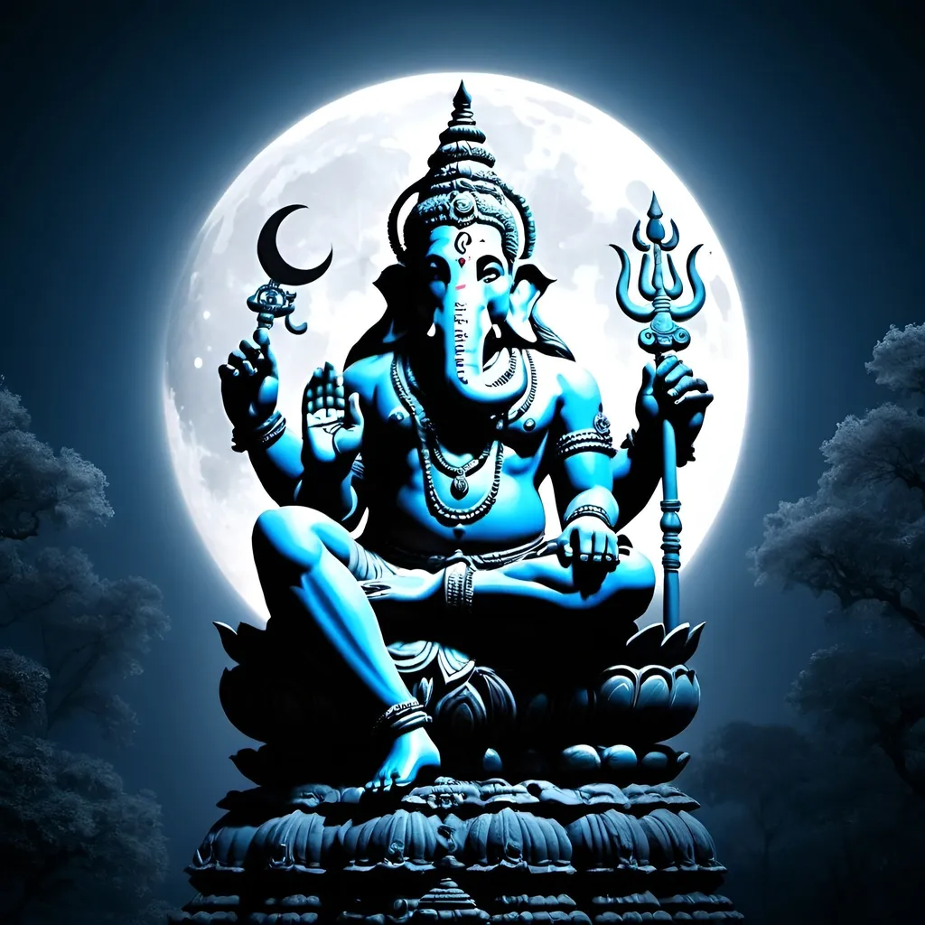 Prompt: Moon behind the Shiva and Ganesh . Wallpaper 4k.
Natural objective 
