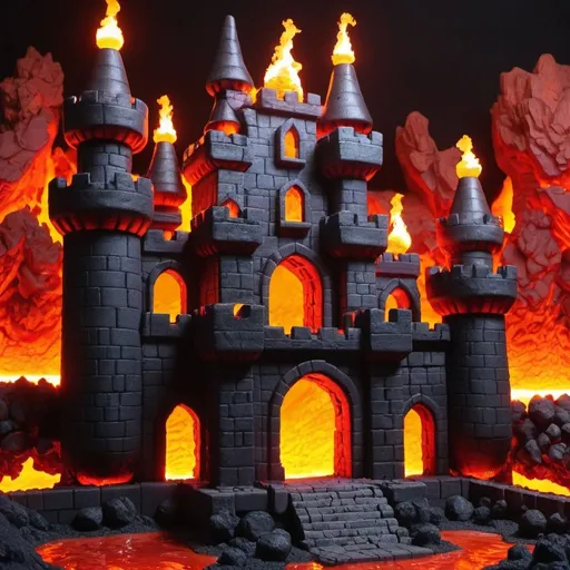 Prompt: BOWSERS AMAZING LAVA FILLED CASTLE