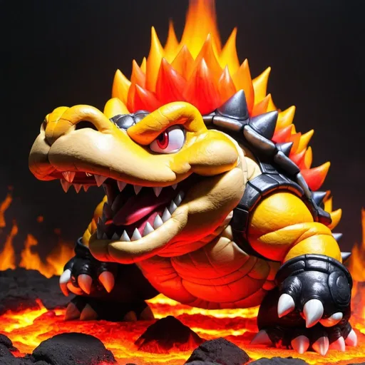 Prompt: BOWSERS AMAZING LAVA FILLED KOOPA