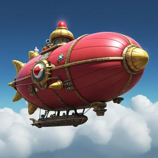 Prompt: BOWSERS SUPER COOL AIRSHIP
