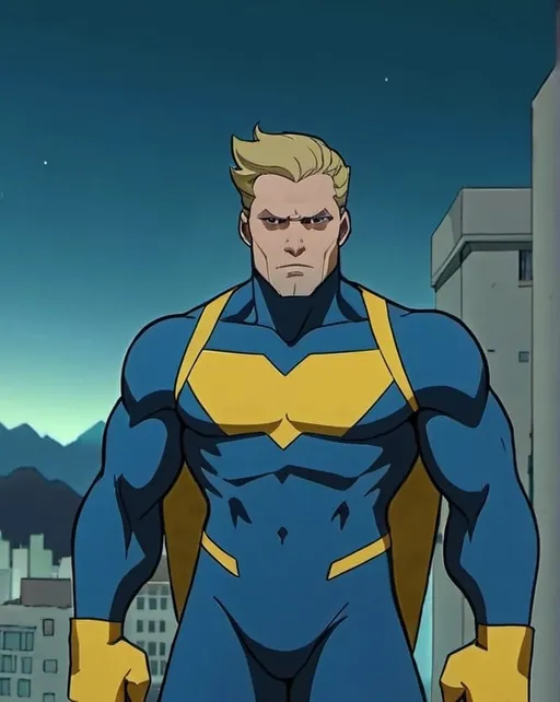 Prompt: The Immortal from invincible, with blonde hair. 