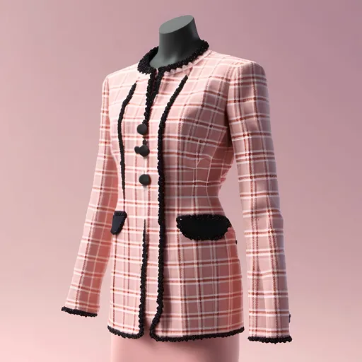 Prompt: 3d render of a chanel suit in the style of <mymodel>